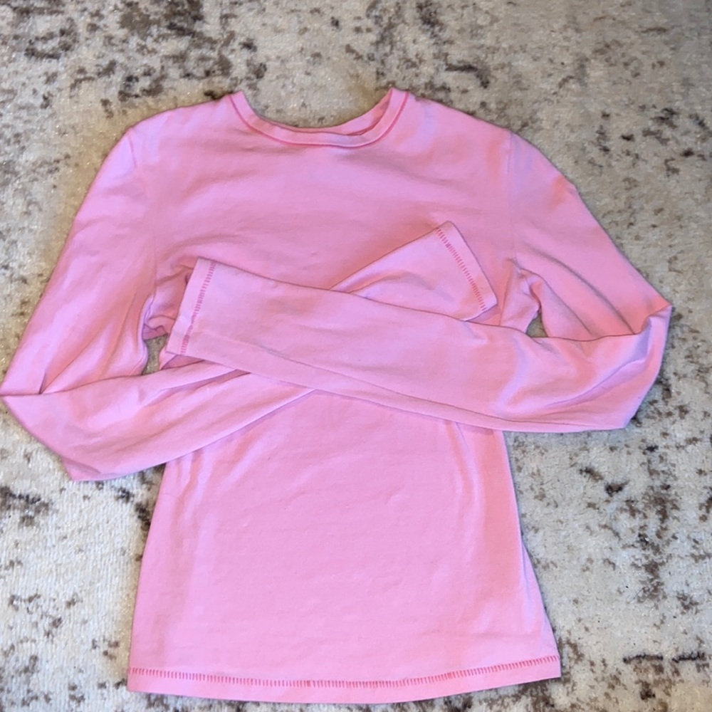 Skims Cotton Jersey Long Sleeve Bubblegum T-Shirt